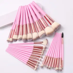 30pcs Cosmetic Brushes,Which Are Made Of High-Quality Synthetic Fibers And Cover Many Types,Such As Daily Powder Brushes, Foundation Make-Up Brushes,Halo Dye Brushes,Facial Stationary Brushes,Powder Blusher Brushes,Concealer Brushes And Eye Shadow Brushes