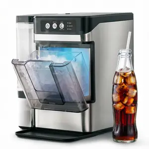 Nugget ice Maker countertop with Side Tank, Chewable Nugget Ice Maker, Self-Cleaning & Quiet, Compact Ice Maker for Home, Kitchen, Office, Bar, RV