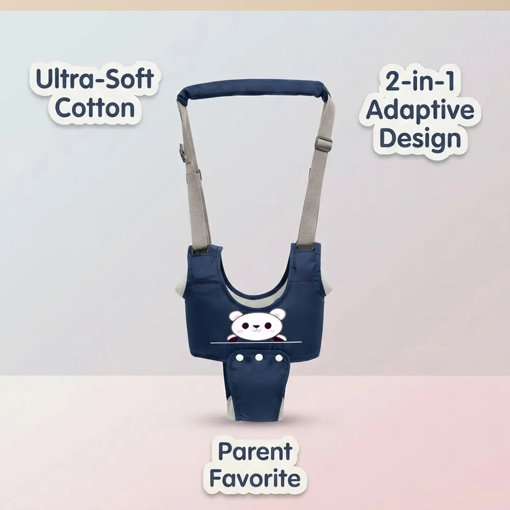 RENFUGUI Toddler First Steps Harness Belt, 2-in-1 Adjustable Grows-with-Baby Standing Balance Helper with Detachable Pad for 6-36 Months, Breathable Cotton Indoor-Outdoor Walking Assistant, Baby Shower Gift