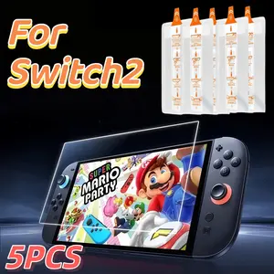 Switch2 Screen Protector Film Set, High Definition Tempered Glass, Easy Install Kit, Scratch Resistant Design, Durable Protection