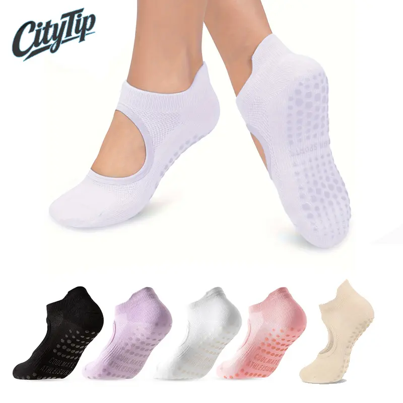 Women's Pilates Grip Socks, Non Slip Yoga Socks with Silicone Grips, Barre Socks for Women, Workout Fitness Socks, Ballet Dance Socks, Cozy Athletic Socks for Pilates Studio, Gym & Home