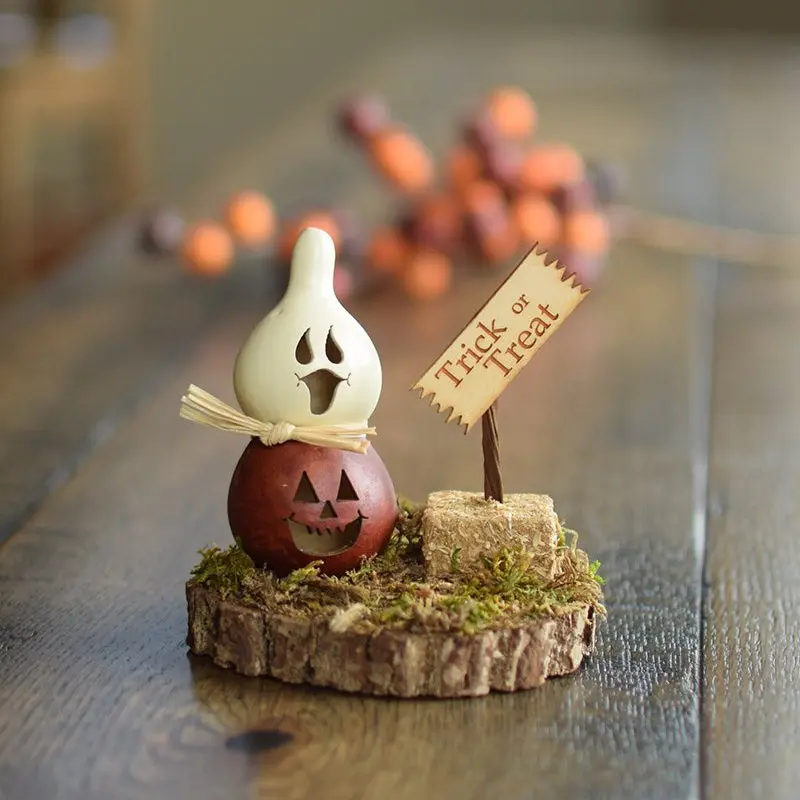 Hand-Crafted Gourd Scene - Casper Jack Scene - Fall Decor