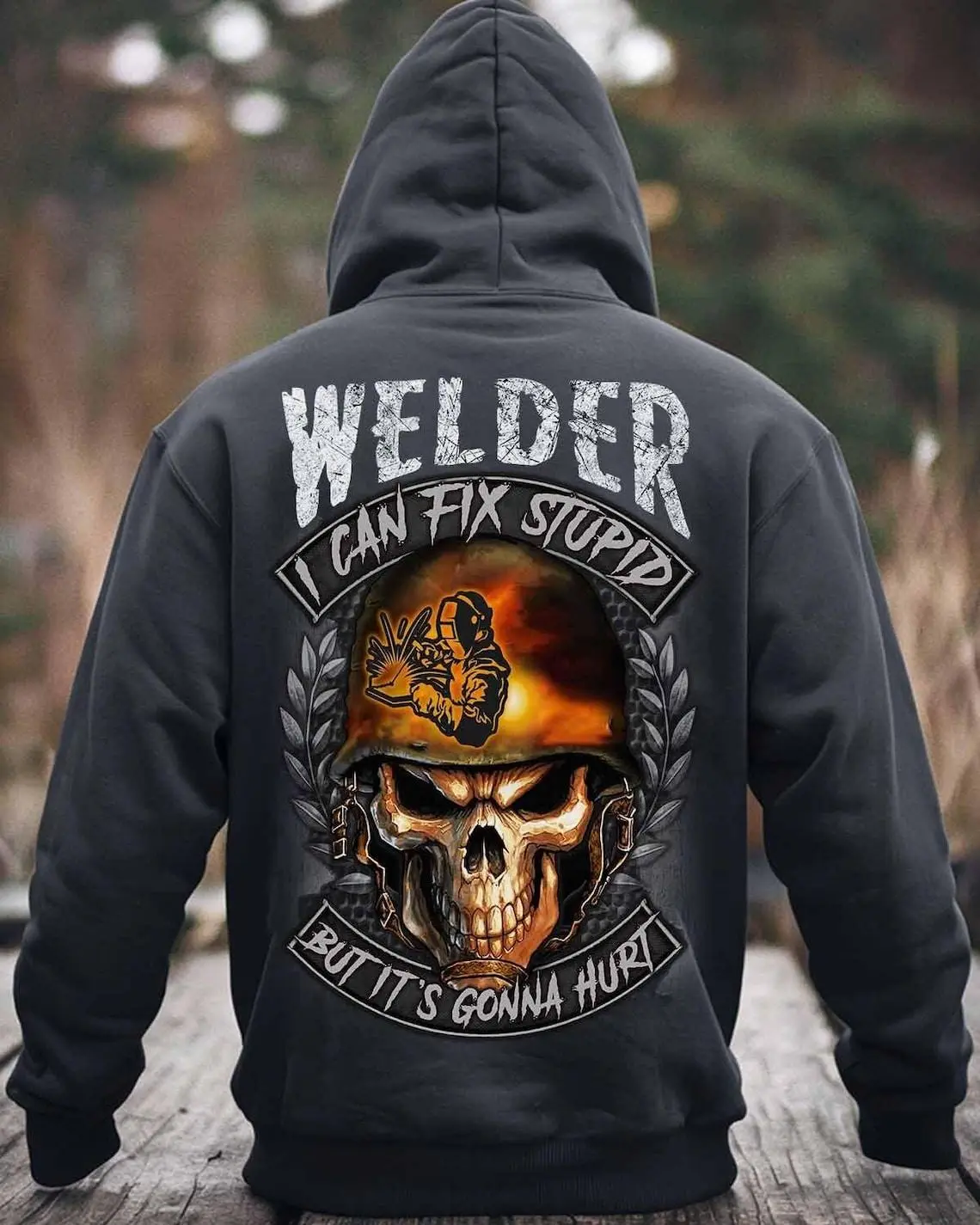 Proud Welder Patriotic Unisex Hoodie, USA Flag Welding Graphic, Blue-Collar Gift Idea for Men and Women, American Welder Pride Sweatshirt Style, Perfect for Fall Winter, Made in USA.