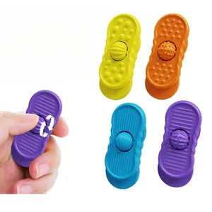 4 Pack Colorful Sensory Sucker Finger Spinner for Desk Home Car Office Adult Press Rotate Decompression Toy Entertainment Focus Function for Gaming Work Study Scenes
