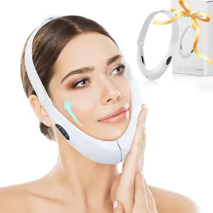 Electric Facial Slimming Device for Double Chin, V Shape Lift Massager with LED Photon Beauty, 5 Modes 8 Intensity Levels USB Charging Double Chin Reducer