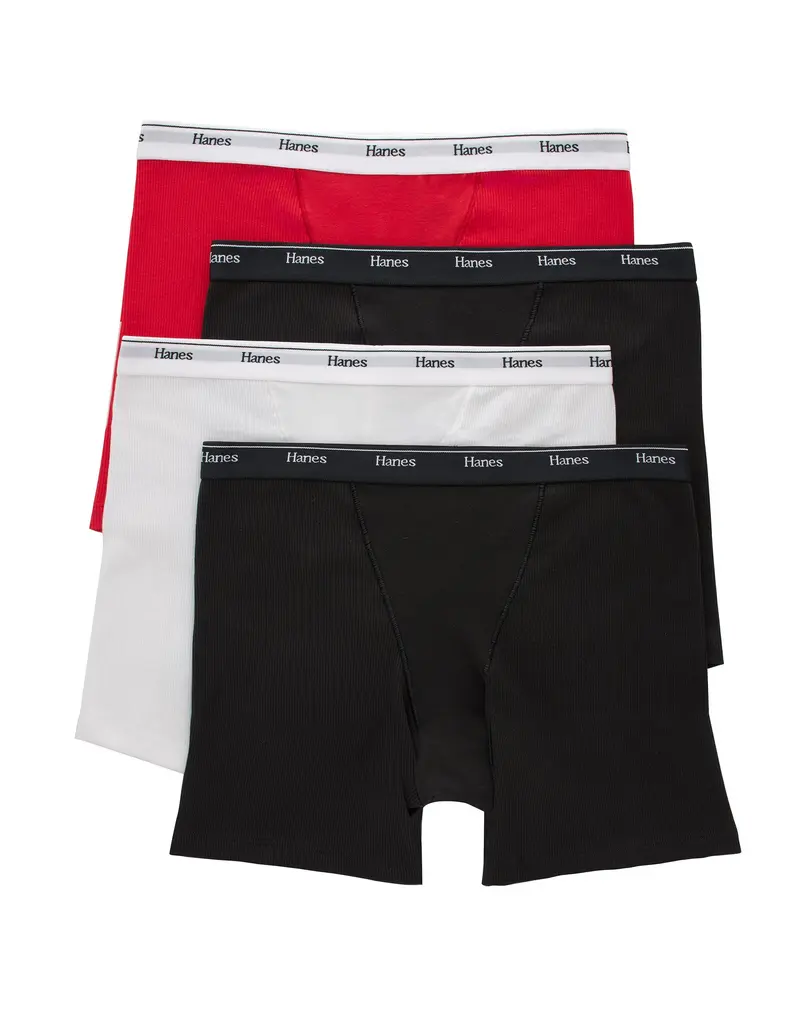 Hanes Originals Women's Mid-thigh Boxer Brief Underwear Breathable Cotton Stretch 4-pack Multi Pack Comfortable Fit Soft Fabric Ocmtas