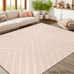 Luxurious European Velvet Carpet, Modern Geometric Pattern, Non-Slip Washable Rug, Home Decor for Living Room Bedroom Kitchen