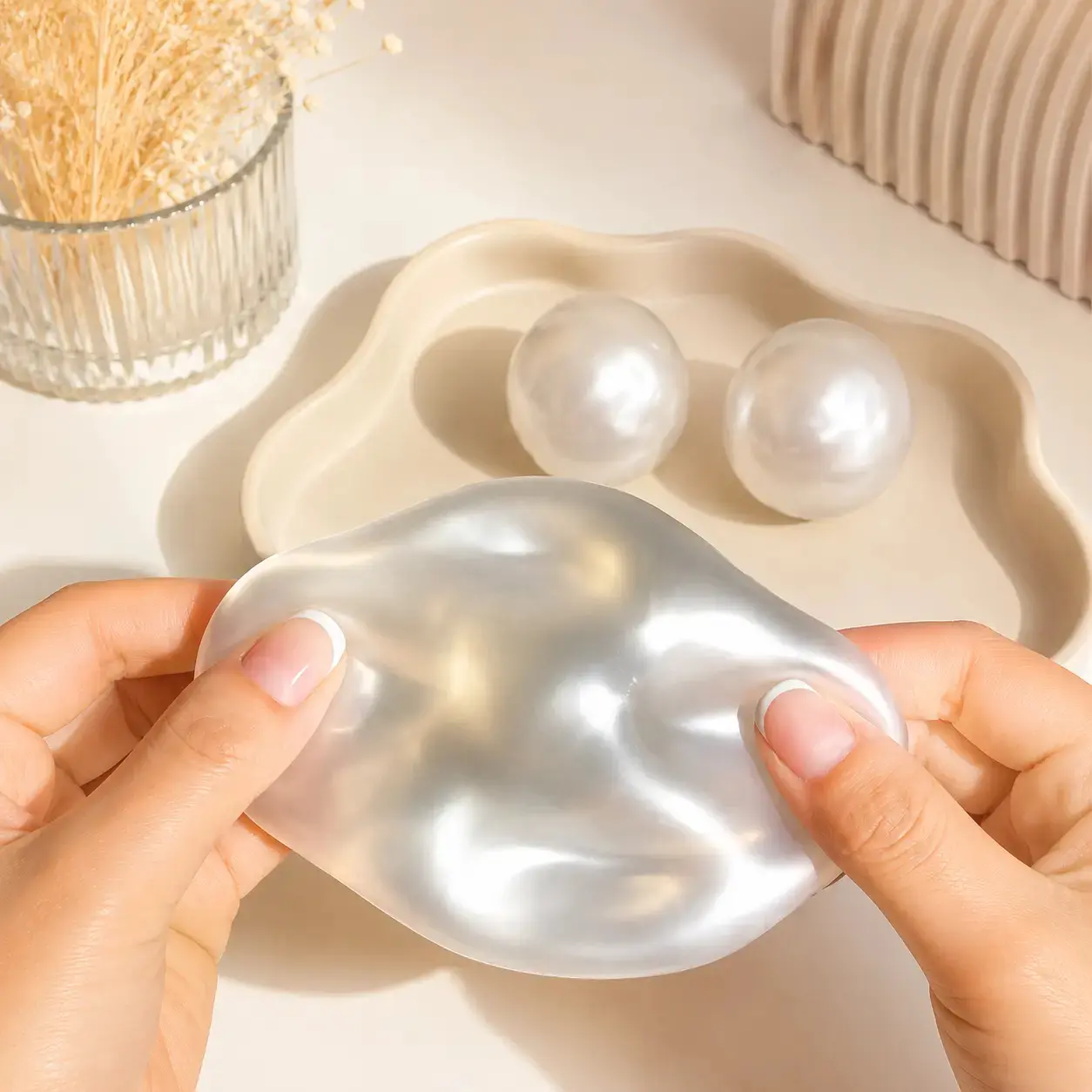 Coconut Oil Like Sheen Squishy Toy - Squilo Non-Rebound Moldable Faseline Filling decompression Sensory Fidget Toys for Stress Relief soft squish ball fun stress ball Multicolored cute relief toy summervibes party gift idea