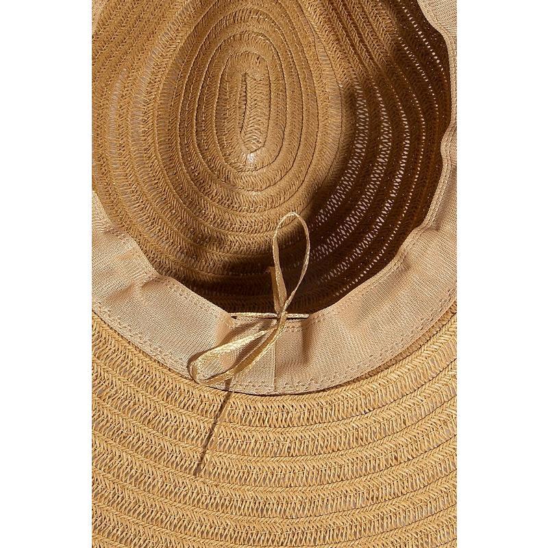 Fame Shell Beaded Wide Brim Straw Hat