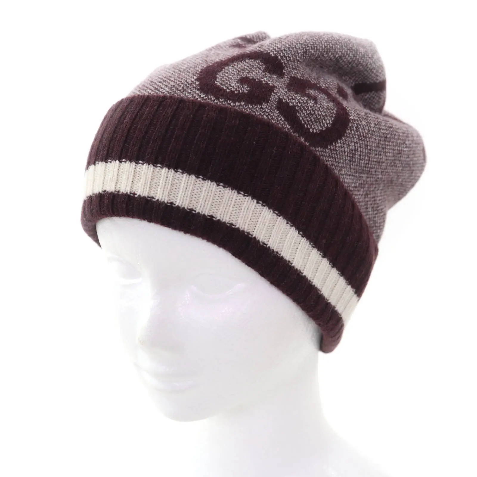 Pre-owned GUCCI Cashmere Small Leather Goods Knit Cap