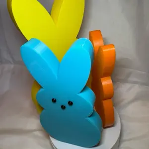 3d printed Pastel Easter bunny statue (colors won’t be what is included: these will be with pastel colors of Pastel blue, green and purple)