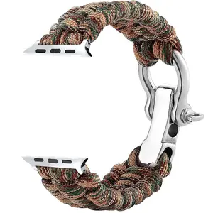 Nylon Rope Strap, Outdoor Braided Watch Band, Watch Strap for Apple Watch Band Ultra 2 49mm 9 8 7 45mm Outdoor Braided Women Men Watchband for iWatch Series SE 6 5 4 3 44mm 42mm