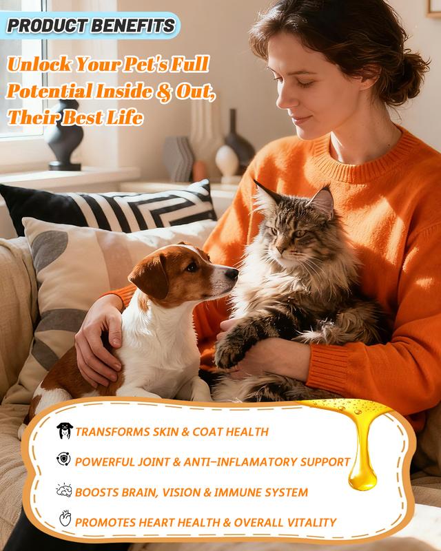 HAPWAG Anchovy Fish Oil with EPA & DHA, Omega-3 for Dogs & Cats, Supports Skin, Coat, Joint & Immunity