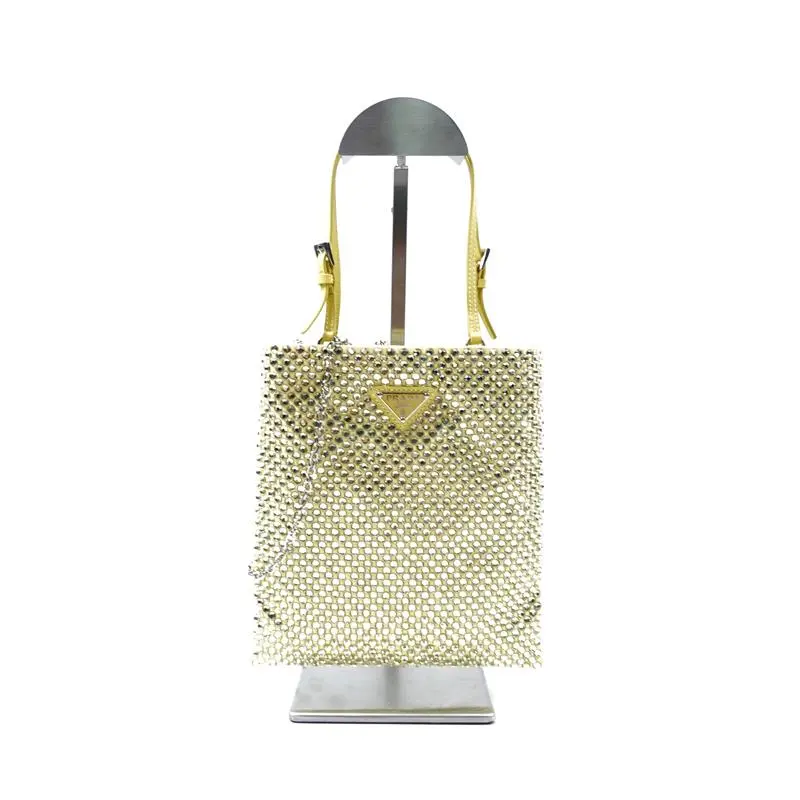 Pre-owned PRADA crystal Tote Bags Yellow Tote Bag