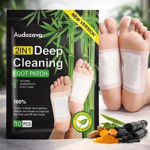 Audozava 2IN1 Deep Cleansing Foot Pads | Bamboo Charcoal & Ginger Foot Patches for Relaxation & Foot Care (10 PCS)