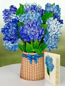 Nantucket Hydrangeas Pop Up Flower Bouquet Card