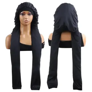 2-in-1 Sleep Hair Bonnet, Breathable Waterproof UV Protection Cap, Soft Pantyhose Bonnet for Long Hair Braids Care
