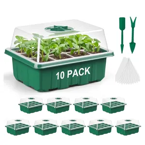 Seed Starter Tray, 10pcs/set Garden Seed Starter Kit with Adjustable Humidity Dome, Plant Germination Trays, Seed Starting Trays, Mini Greenhouse Germination Kit