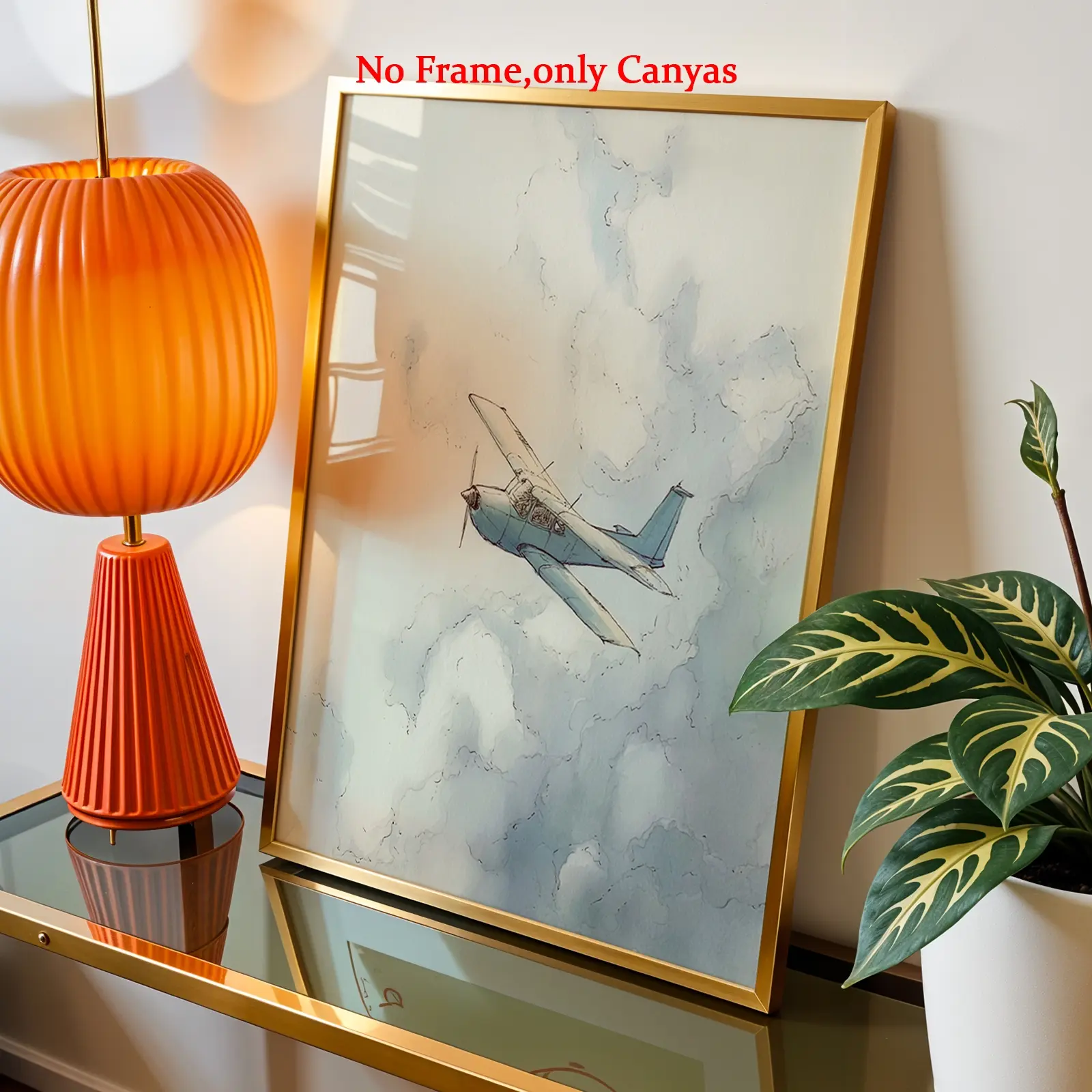 Wall arts Airplane Sky Clouds Posters Airplane Sky Canvas Prints Canvas Painting Bedroom Decor Above Bed Wall Decor Living Room Decor modern home decor Gift Unframed