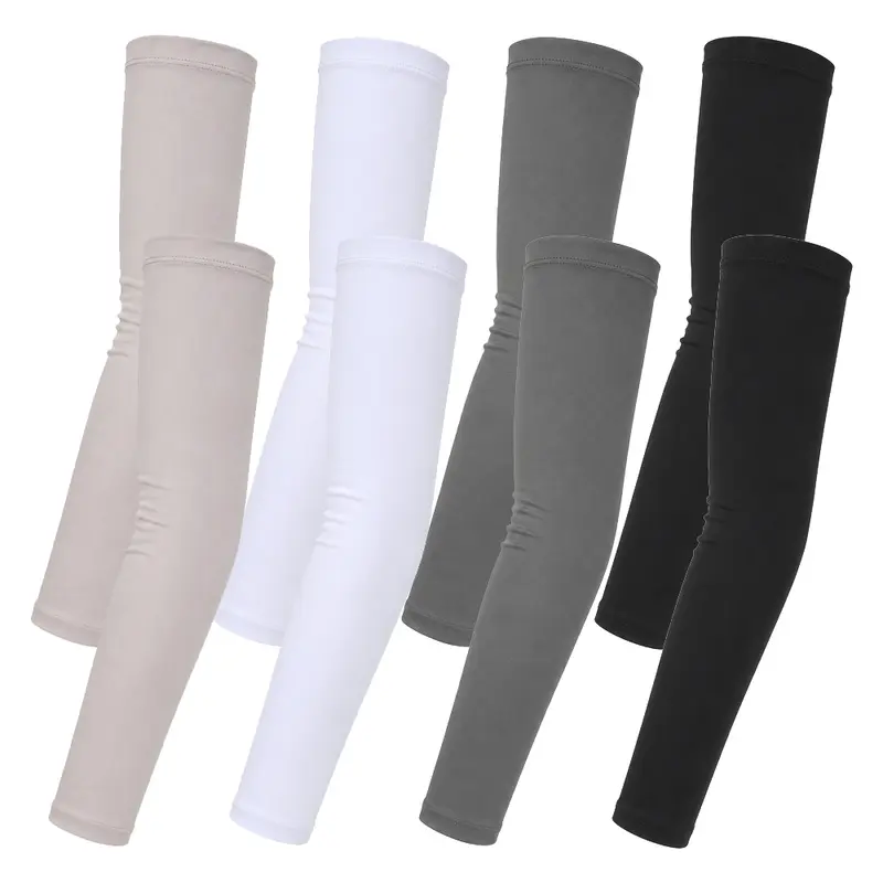 4 Pairs of Sun Protection Cooling Arm Sleeves - Men's, Women's, Teen'S Compression Cover for School & Outdoor Activities - Black & White, Breathable Fabric, Hand Washable, Outdoor Gear | Comfortable Sleeve | Durable Sleeve