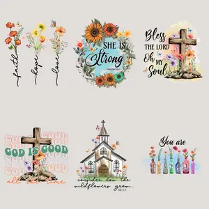 6PCS/set Floral or Flowers Iron On Stickers -For Making T-Shirts,Bags,Hoodie,Throw pillow,Canvas Bag And Fabric Decorations,Washable And Durable Heat Transfer Stickers,