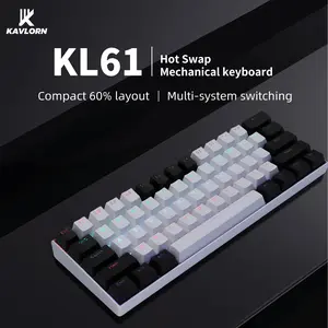 RGB Multi Lighting Modes Clicky Blue Linear Red Switch USB Wired Compact Gaming Typing 61 Keys Mechan   TikTokShopDealsForYouDaysical Keyboard