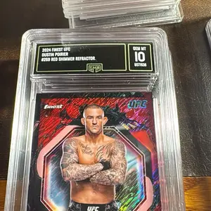 Graded 10 GMA slab 2024 FINEST UFC DUSTIN POIRIER 1259 RED SHIMMER REFRACTOR