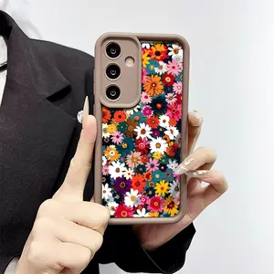Phone Case: Full-screen Colorful Flowers, Brown Tall Bamboo, Drop-proof Shock-absorbing Protective Phone Case. Suitable for Samsung S26,S26PLUS,S26ULTRA,S25,S25PLUS,S25ULTRA,S24,S24FE,S24PLUS,S24ULTRA,A54,A53,A52,A36,A35,A34,A33,A17,A16,A15,NOTE20,NOTE20U