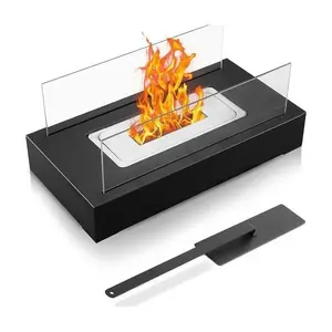 Rectangular Tabletop Alcohol Fireplace, Outdoor Real-Fire Fireplace Lamp, Indoor Heater, Modern Decorative Atmosphere Lamp