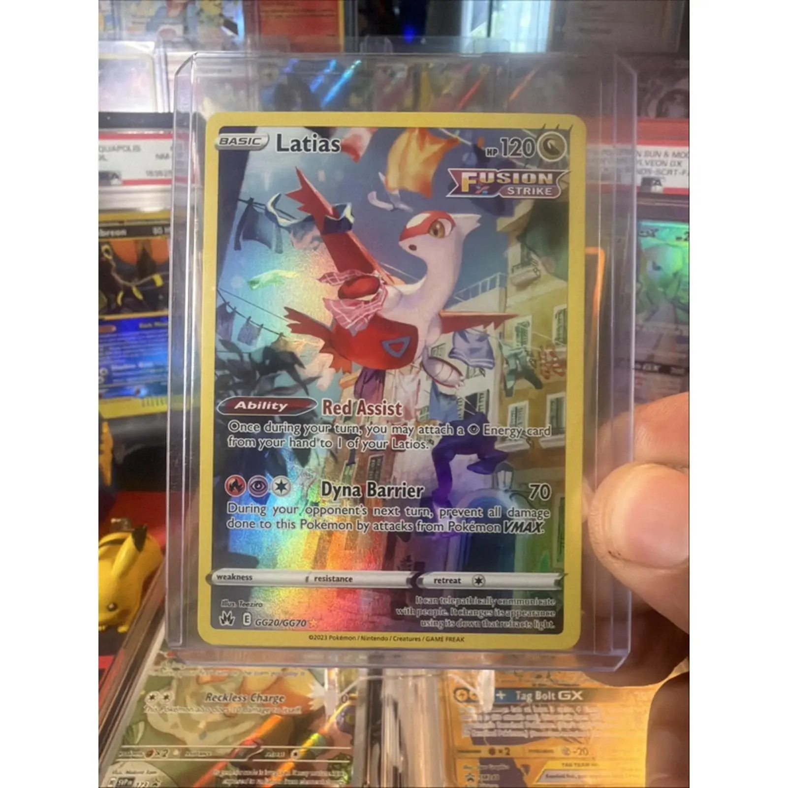 Pokemon TCG Latias GG20/GG70 Ultra Rare Full Art Holo Crown Zenith GG Fusion Strains Red Assist Dyna Barrier