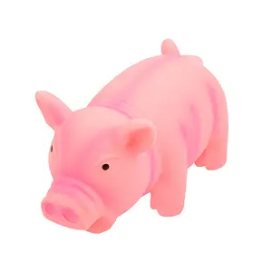 Pet toy pig, latex squeaky piglet, durable chew toy for dogs, available in three colors