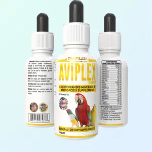 Farmalab Aviplex MultiVitamin for Birds 60ml Minerals & Aminoacids Supplement for Budgies Parakeet Finches Lovebirds Quakers & Caged Birds Feeding