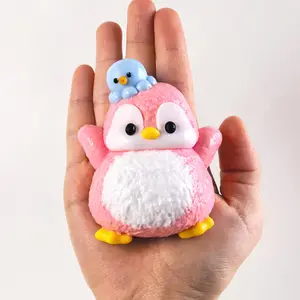 Pink Penguin Octopus Animal Taba Squishy Food-Grade Silicone Cute Slow-Rise Stress Relief Squeeze Toy for Kids & Adults