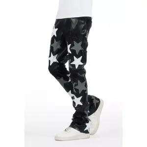 Starlane Black Stacked Flare PU Pants Starlane Black Stacked Flare PU Pants