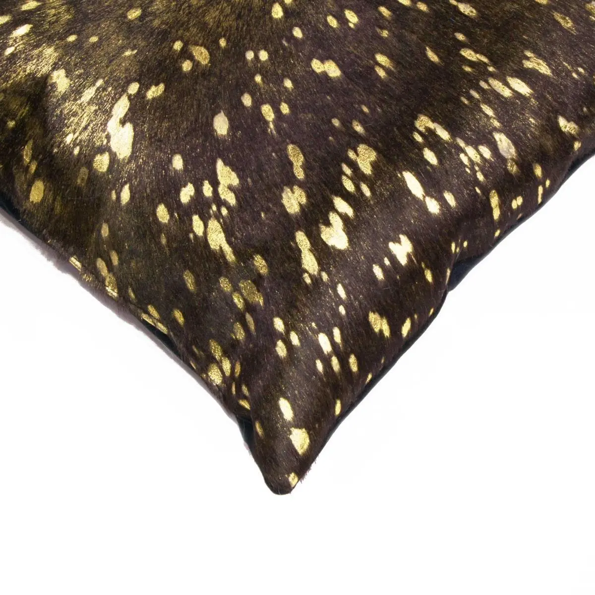 HomeRoots  12 x 20 in. Cowhide Pillow - Chocolate & Gold