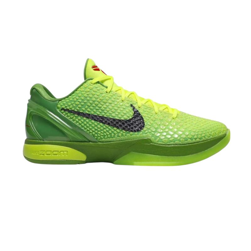 Kobe 6 Proto Grinch 2020 Sneaker in Iconic Christmas Green/Red.  Mamba Mentality!