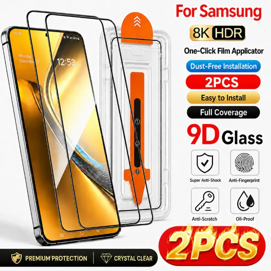 Transparent, dust-free installation kit with tempered glass screen protector—auto-aligning, bubble-free, one-click installation. Compatible with iPhone 18 Pro, 18 Pro Max, 17 Pro Max, 16, 15, 14, 13, 12, and Pro Max models. High-definition, transparent, d