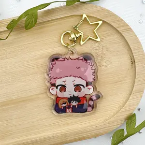 Tiger holding Trio Anime Acrylic Keychain