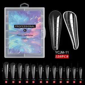 Professional Nail Art Molds, 120pcs Boxed UV Extension Nails, Fast Dry, Long/taper/oval Shapes, Durable Plastic, Reusable, Eco-Friendly