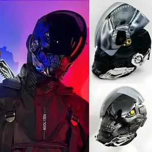 Gothic Skull Mask for Men Cyberpunk Cosplay Half Face Mask Skull Face Masks for Christmas Costume Parties with Unique Design
