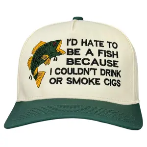 I’d Hate To Be A Fish Hat Embroidered, Fishing Hat, Funny Fishing Hat, Gift for Fisherman, Gag Hat