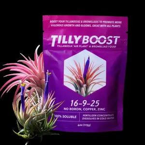 Tilly Boost 2 Year Supply Air Plant Food 16-9-25 Promote Flowering Growth for Tillandsia Bromeliad Succulents Orchids House Plants Liquid Soluble Fertilizer Concentrate