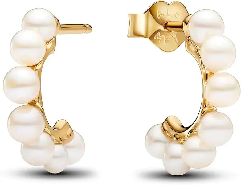 Pandora Treated Freshwater Cultured Pearls Open Hoop Earrings 263179C01