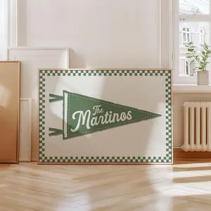 Personalized Custom Name Pennant Flag - Couples Anniversary Gift - Trendy Wall Art For Preppy Decor