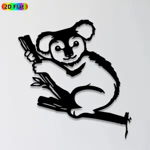 1pc Koala Metal Wall Art, Charming Koala Statue Mural, Ideal Gift for New Year, Easter, Animal Decor Enthusiasts, Weather-Resistant Metal Wall Decor Wall Sculptures, Perfect for Indoor Wall & Outdoor Fence Koala Enthusiasts