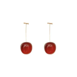 Sweet Red Cherry Earrings for Women in Autumn and Winter, Cool Style Earrings with a Design Sense, Small Group Earrings, New Trend in 2023