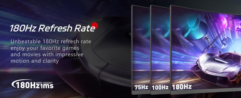 New 180Hz Curved Gaming Monitor for PS5, Xbox & PC  1ms FHD IPS Display | Ultra Smooth FPS, Low Motion Blur, FreeSync