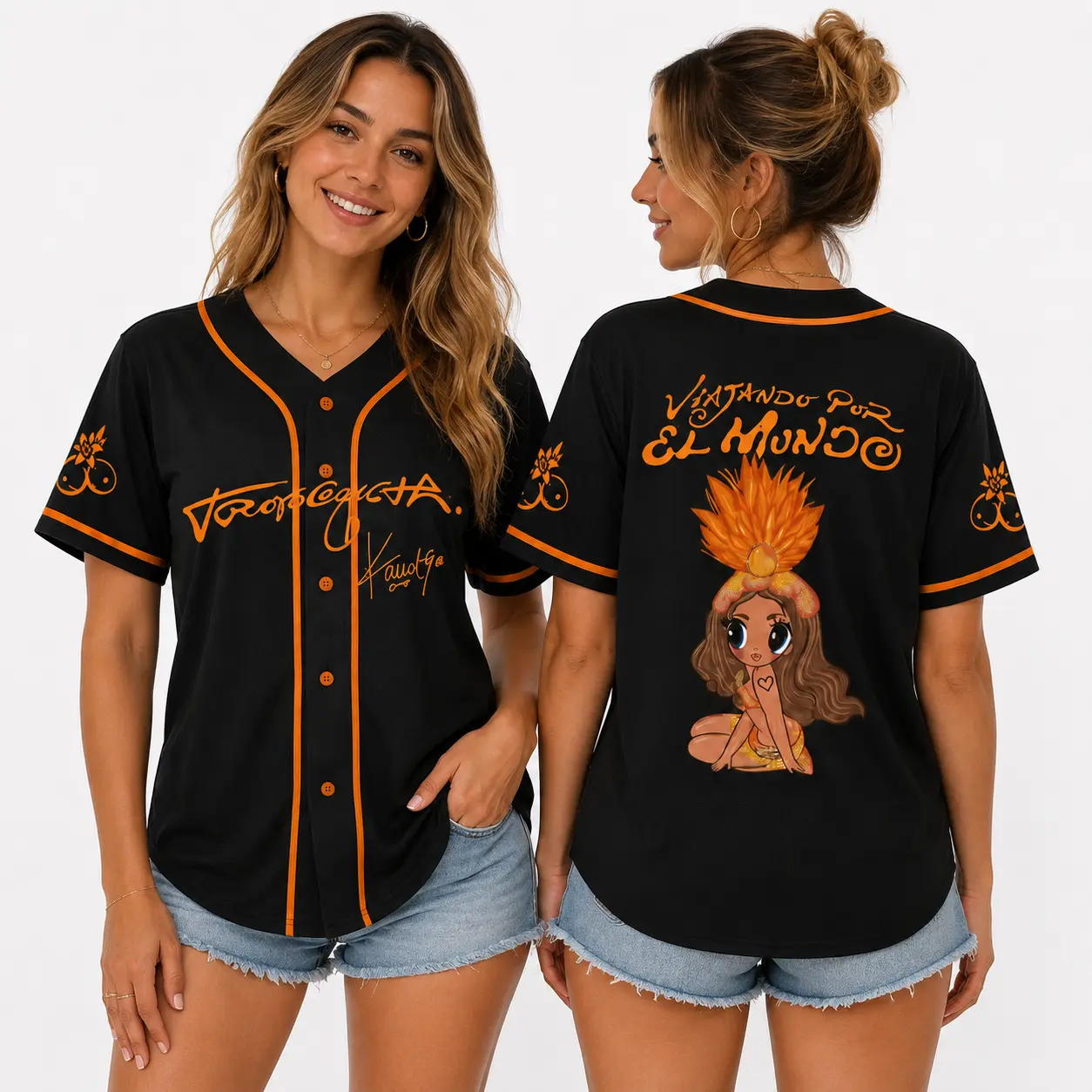Black K-Karol Tropicoqueta Girl Doll Baseball Jersey, Viajando Por El Mundo Tropitour 2026 Shirt, Latina Music Dancer La Bichota Short Sleeve Country Music Shirt, Gifts Fan