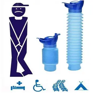 1set Urinal Car Urinal Bucket Outdoor Standing Urine Emergency Travel Portable Reusable Shrinkable Camping Toilet Urine Leak