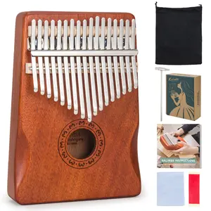 Kalimba 17 21 Key Thumb Piano, Mahogany Finger Piano Mbira with Case/Bag, Tune Hammer, Guidebook for Beginners & Professionals, Music Therapy, Stage Performance & Holiday Gift